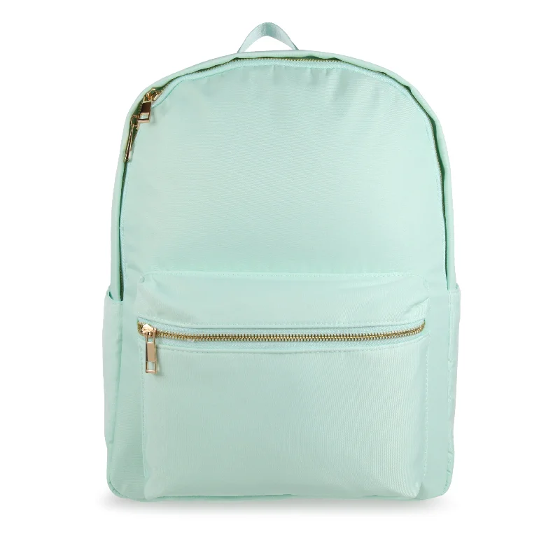 Personalised Nylon Backpack - Mint with Gold Hardware