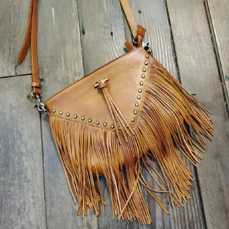 Vintage Boho Bags for Women Western Leather Fringe Purse