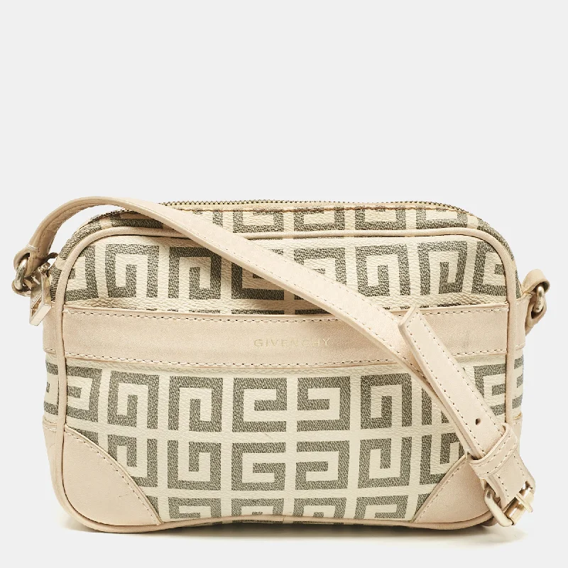 Givenchy Beige/grey Signature Canvas And Leather Crossbody Bag