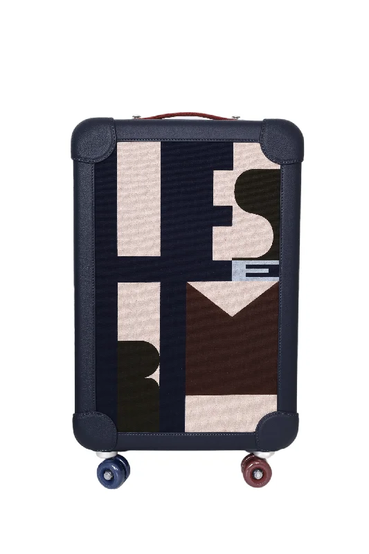 Hermes Indigo Taurillon Regate Leather and Canvas RMS Rolling Mobility Suitcase