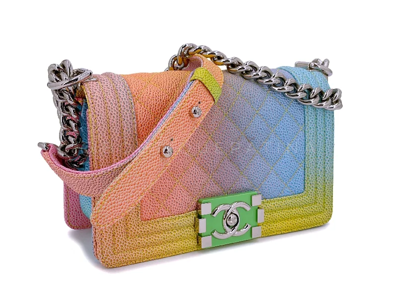 Chanel 17C Rainbow Caviar Coco Cuba Small Boy Flap Bag