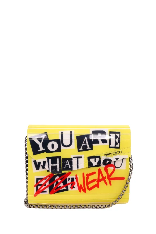 Jimmy Choo Yellow Candy 'You Are What You Wear' Asymmetrical Flap Clutch