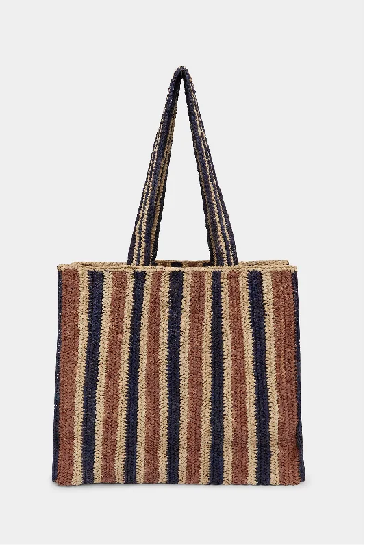 Raffia Stripe Tote Bag