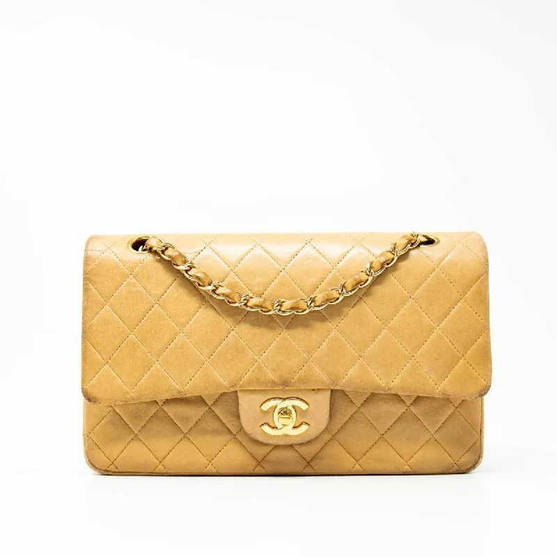 Chanel Beige Medium Vintage Classic Flap