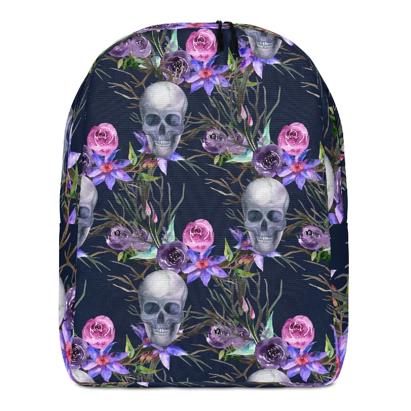 Skull Floral Minimalist Backpack