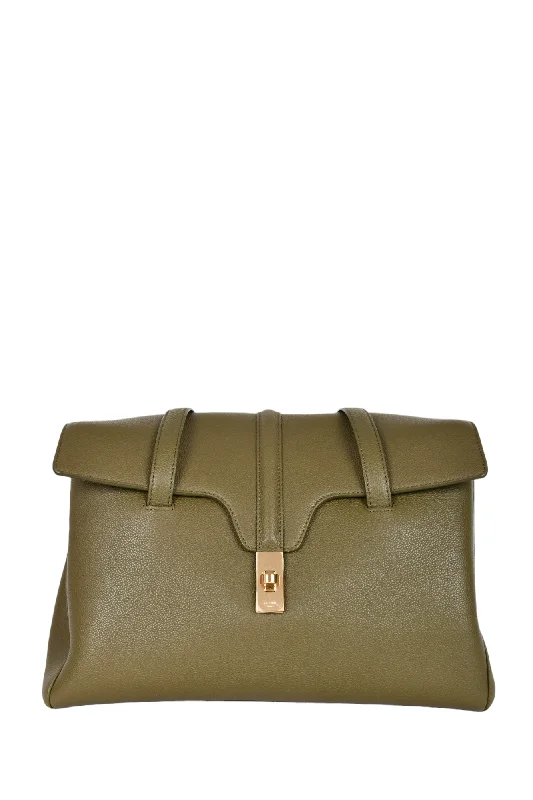 Celine 2020 Green Leather Medium Soft 16 Shoulder Bag