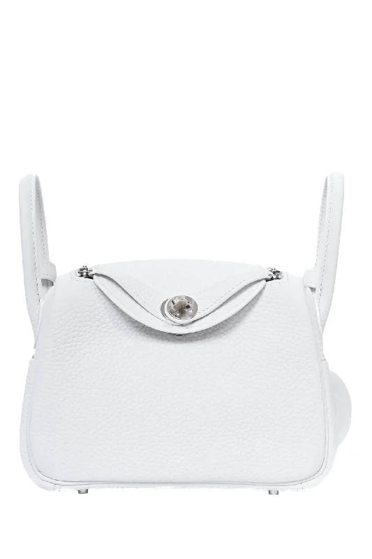 Hermès 2023 White Clemence Leather Mini Lindy 20