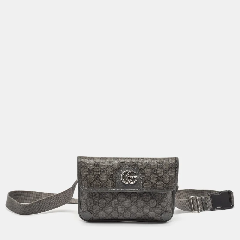 Gucci Grey Gg Supreme Canvas Small Ophidia Belt Bag