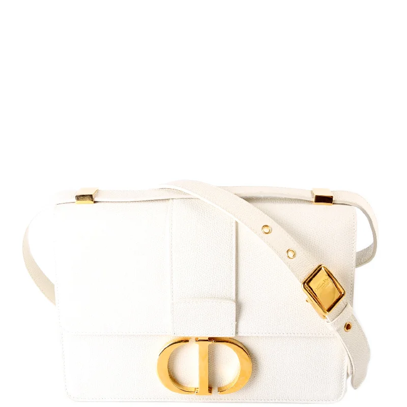 Montaigne 30 Grain Leather Flap White