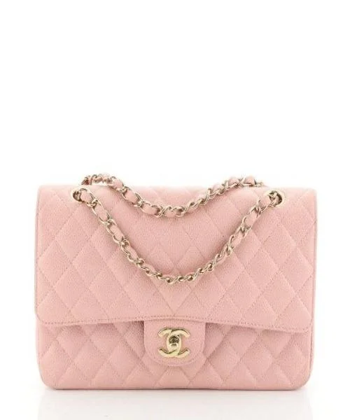 Chanel Caviar Quilted Medium Double Flap Bag Pink SiLouis Vuittoner-Tone