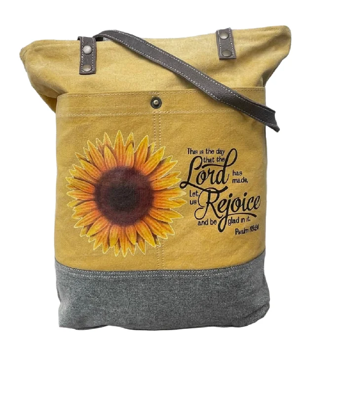 Sunflowers Rejoice Yellow Tote with Crossbody Strap