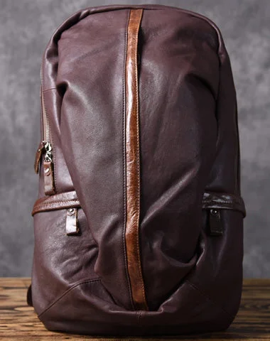 Genuine Leather Mens Cool Backpack Sling Bag Large Travel Bag Hiking Bag for men