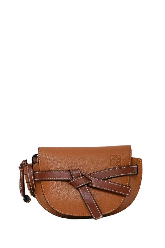 Loewe 2019 Brown Leather Mini Gate Crossbody