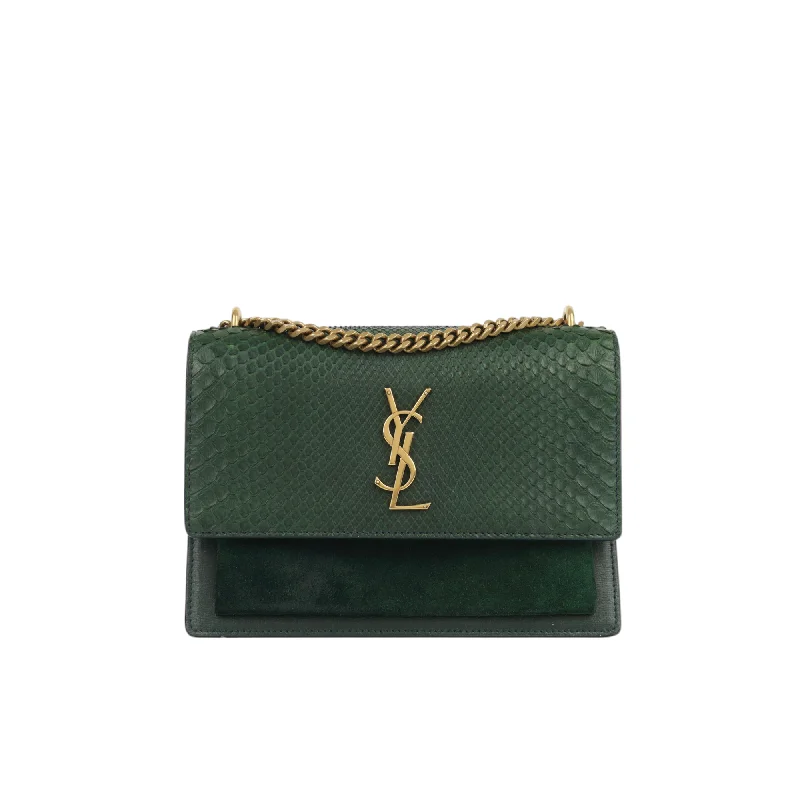 Saint Laurent Medium Sunset - Green Python