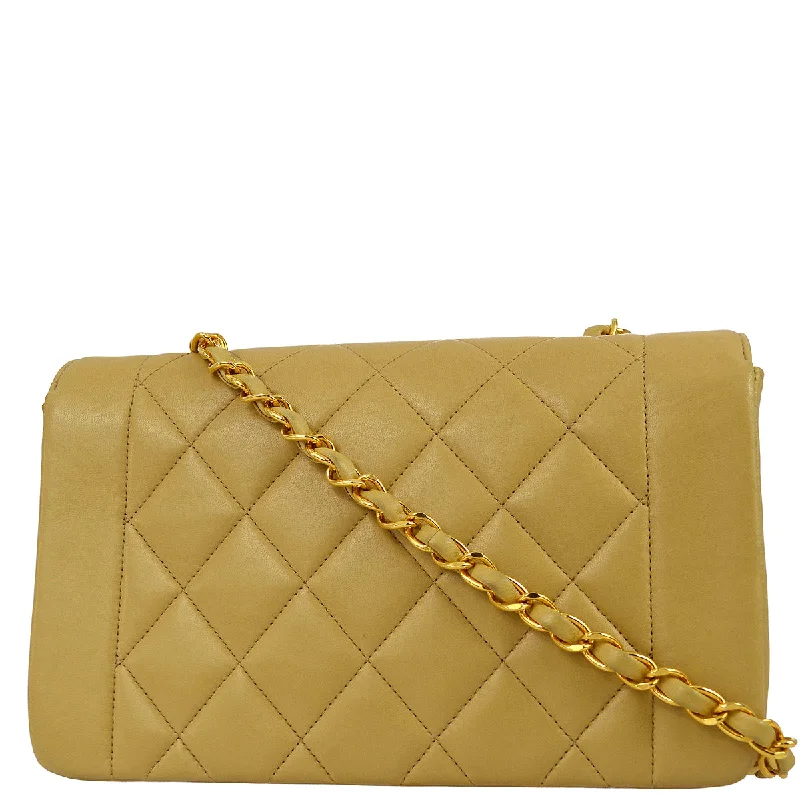 Chanel * 1991-1994 Beige Lambskin Small Diana Flap Bag