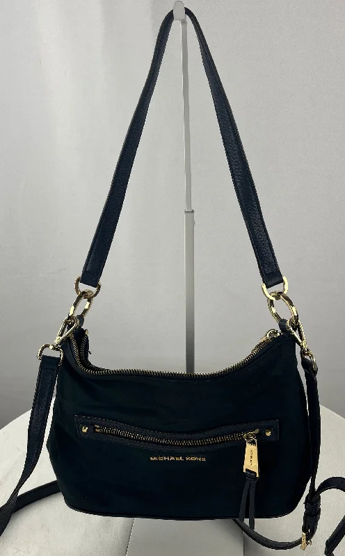 Michael Kors Women's Navy Nylon Crossbody Shoulder Bag Gold Accents