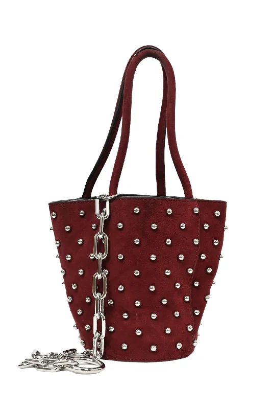 Alexander Wang Burgundy Studded Mini Bucket Bag