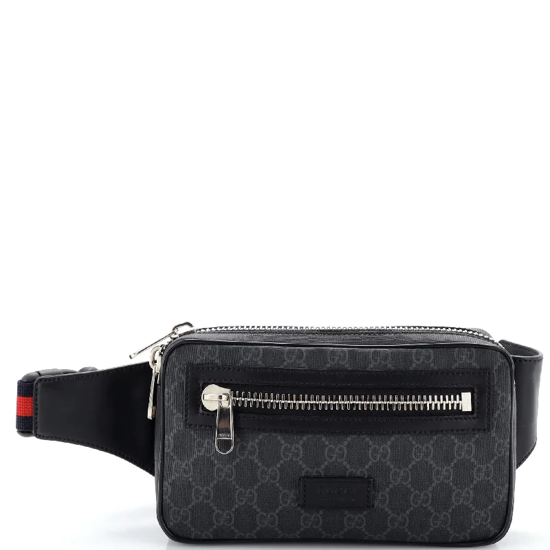 Soft Zip Belt Bag GG Coated Canvas Small