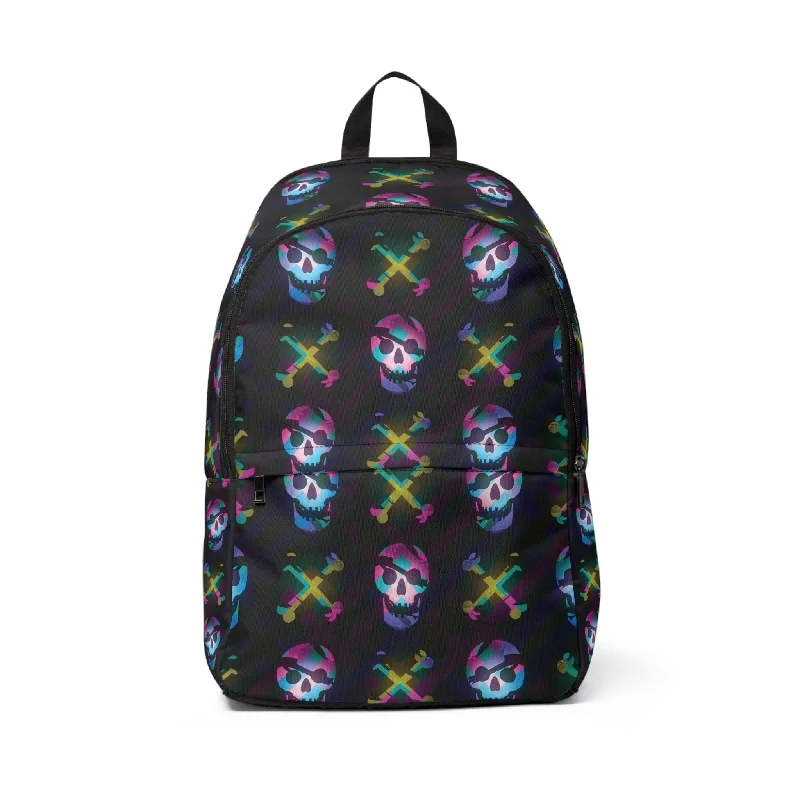 Neon Skull & Bones Unisex Fabric Backpack