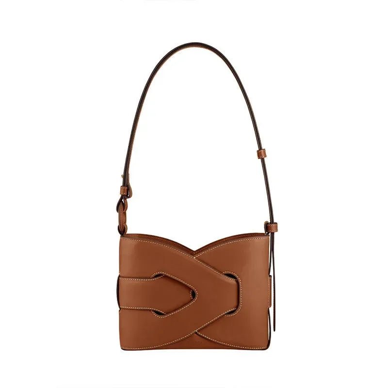 Premium Leather Interlace Shoulder Bag - Modern Luxury Handbag