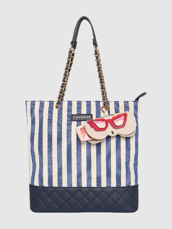 Caprese Emily In Paris Printed Medium Tote Handbag Navy