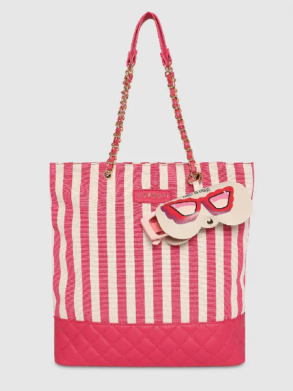 Caprese Emily In Paris Printed Medium Tote Handbag Pink