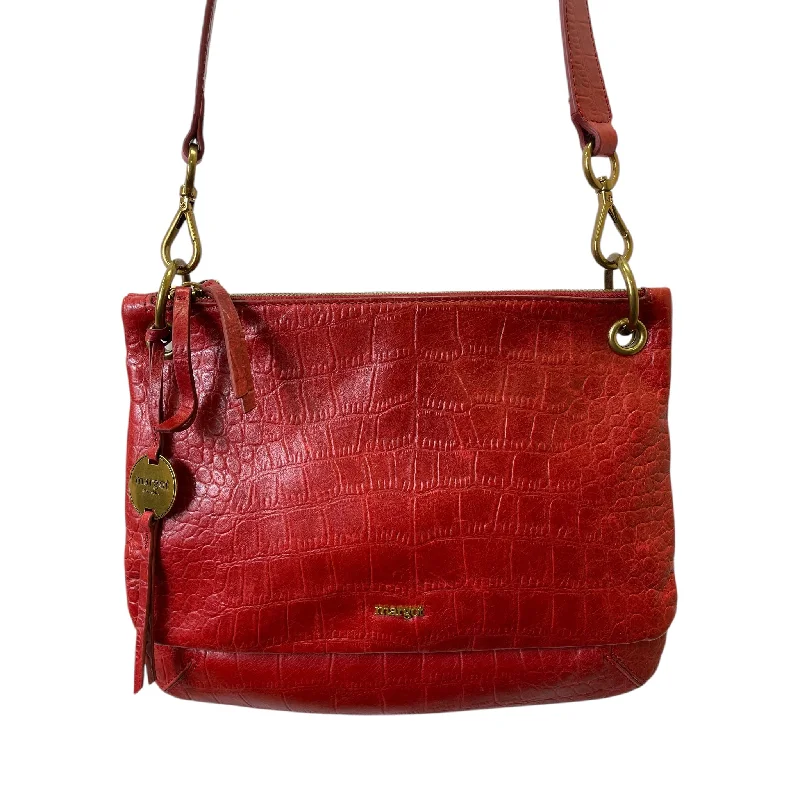 Crossbody Leather By Margot In Red, Size:Large