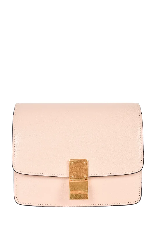 Celine 2018 Pink Leather Small Classic Box Crossbody