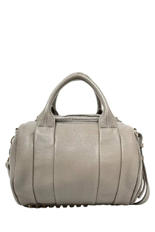 Alexander Wang Grey Studded Rocco Bag with Strap