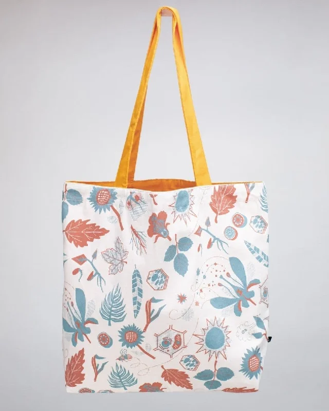 Retro Botany Canvas Shoulder Tote