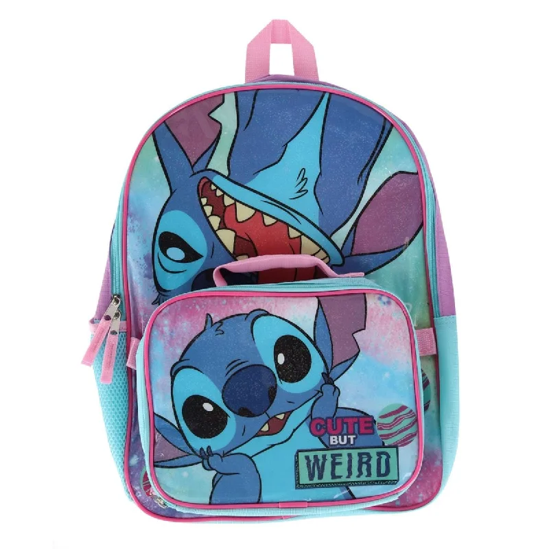 U.P.D., INC Girls Disney Stitch 16 Inch Backpack and Lunch Box Set