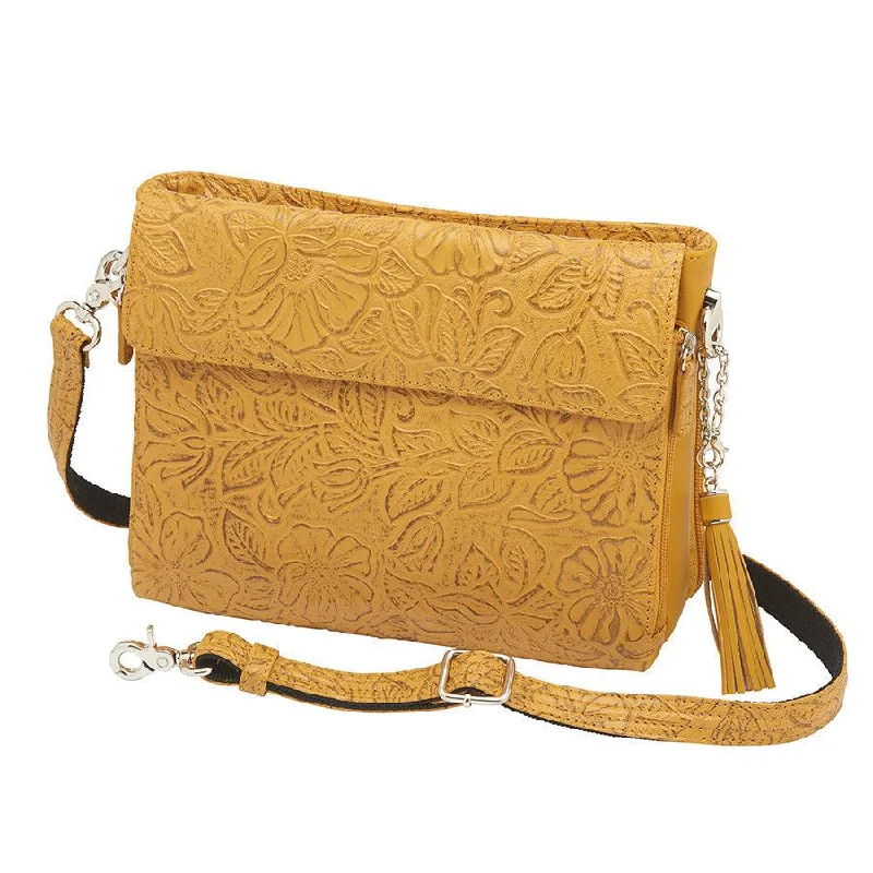 Tooled Cowhide Concealed-Carry Purse