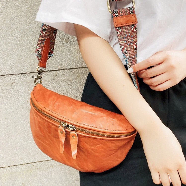 Cool Womens Brown Chest Bag With Boho Strap Sling Purse For Ladies