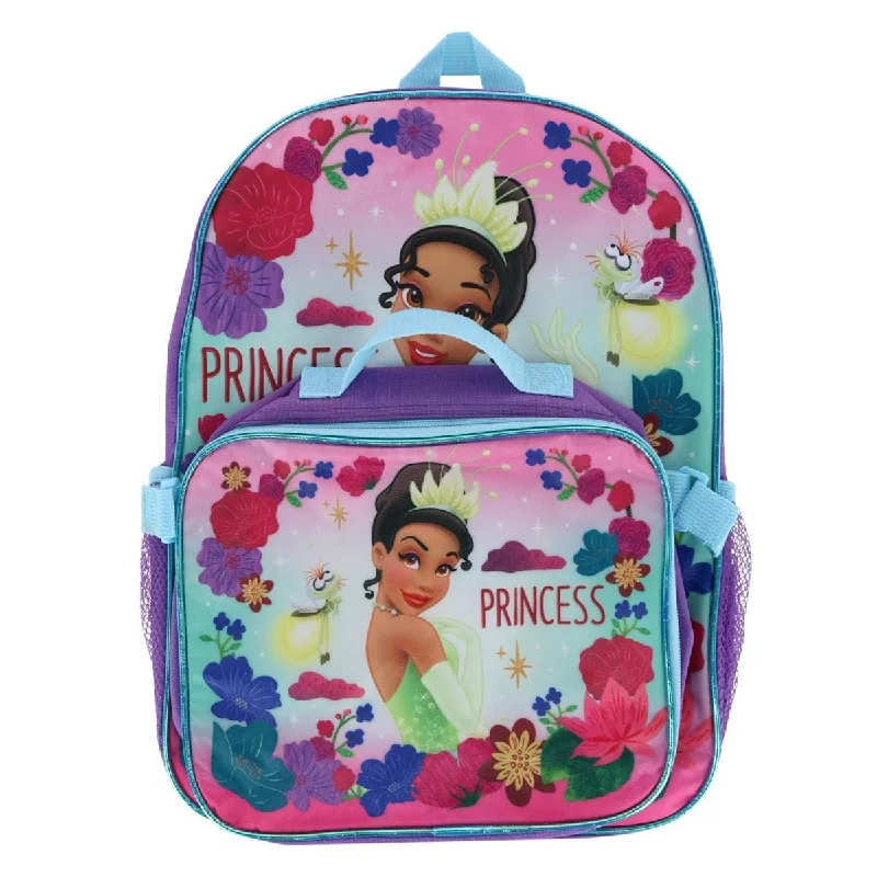 CTM® Girls 16 inch Princess Tiana Backpack and Lunchbag Set