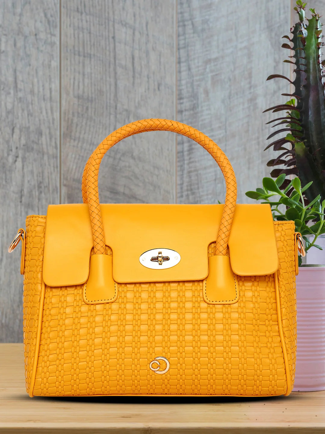 Caprese Andrea Tote Medium Office Handbag Yellow