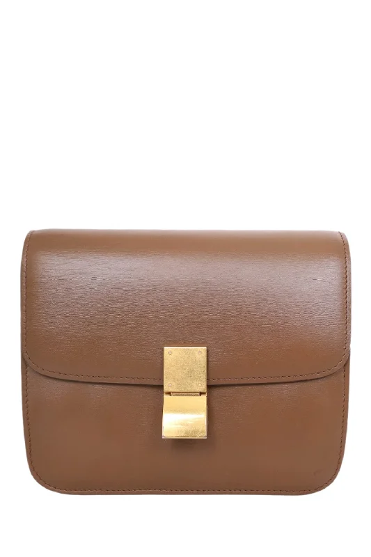 Celine Brown Leather Small Box Bag