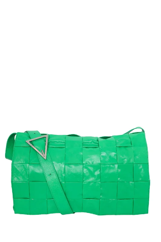 Bottega Veneta Green Maxi Intrecciato Cassette Crossbody Bag