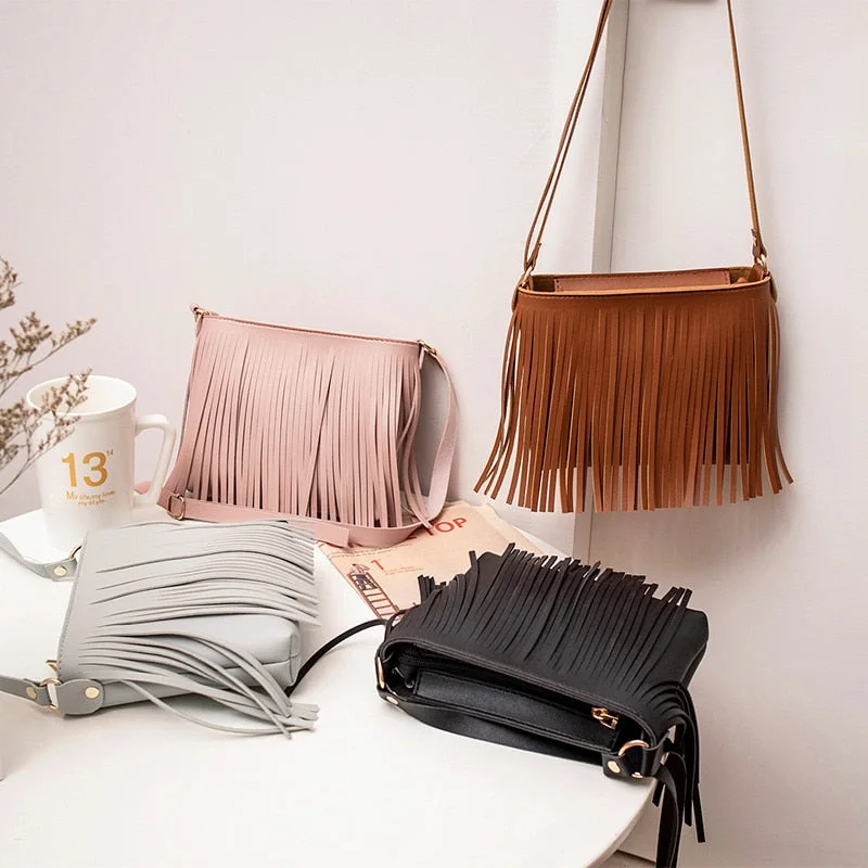 Fashion 2019 New Casual Girls Ladies Hot Sales Women's Bags Shoulder Purse New Product Messenger Tassel Mobile Phone Bag