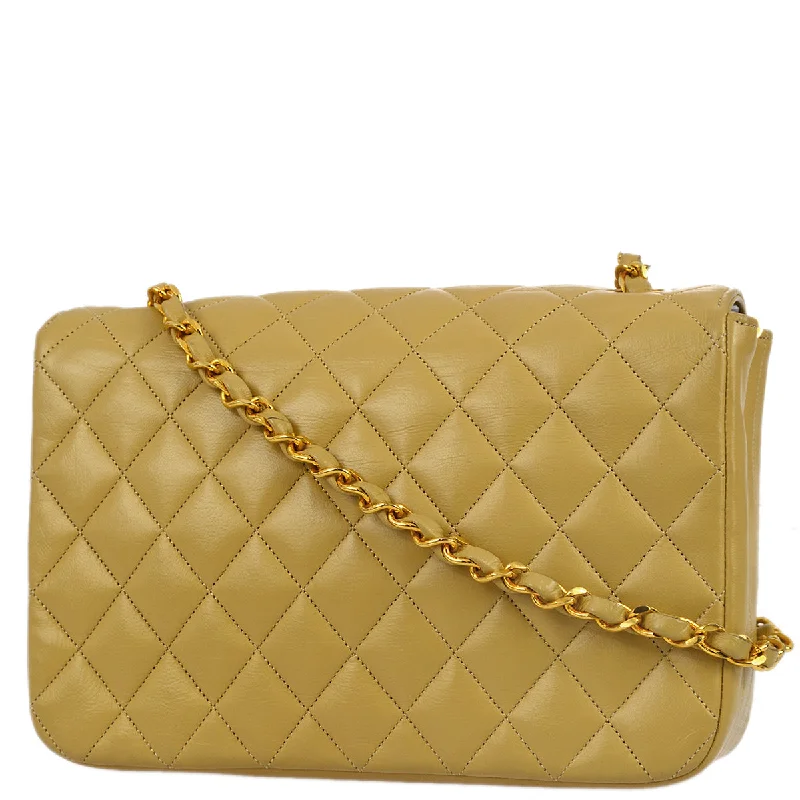 Chanel 1986-1988 Beige Lambskin Small Round Flap Bag