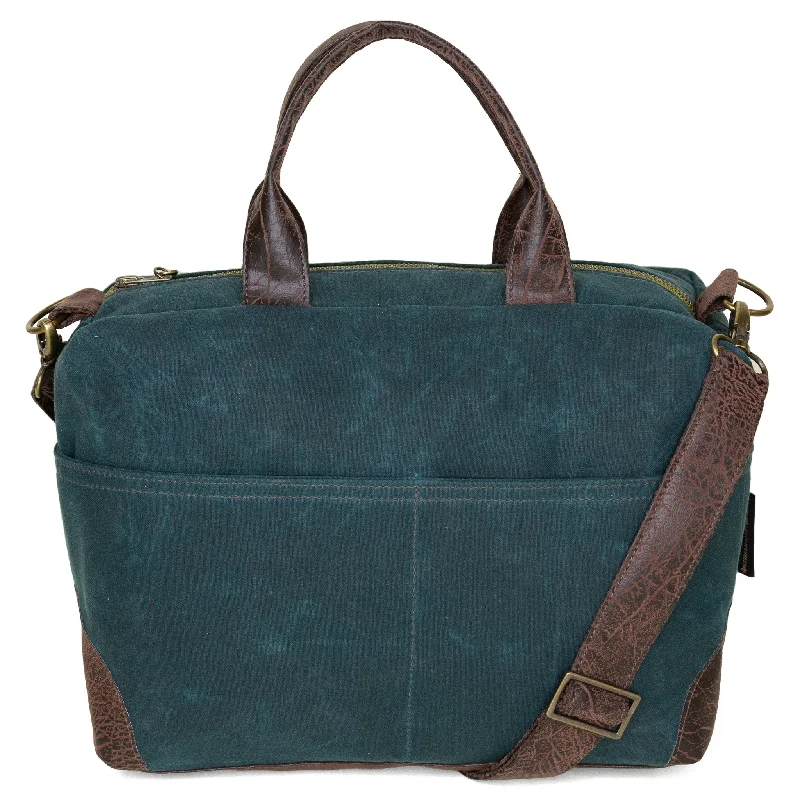 Poppi Premier Purse: Deep Teal Waxed Canvas