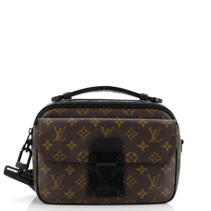 S Lock Messenger Bag Macassar Monogram Canvas