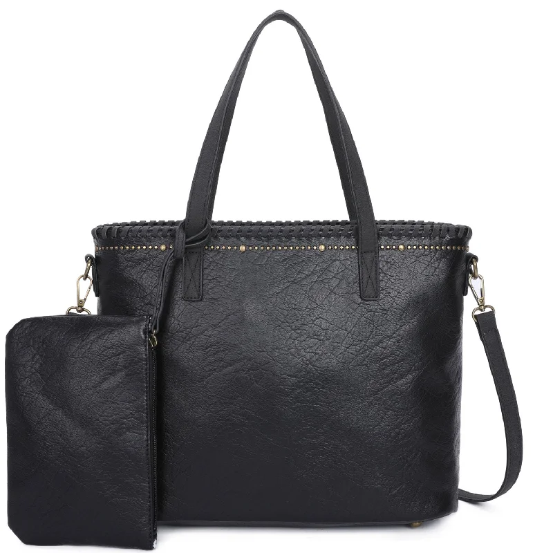 Carrie Tote with additional mini bag - Black