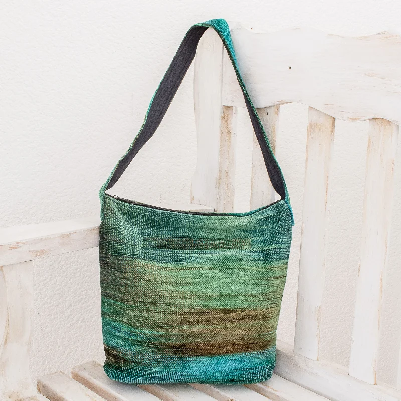 Jade Magic Bamboo Chenille Shoulder Bag