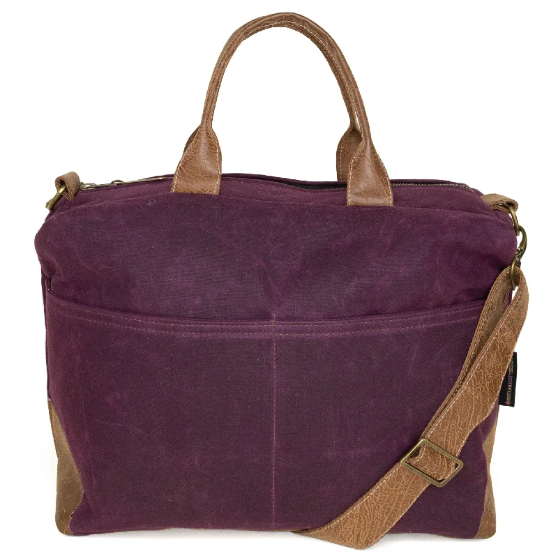 Poppi Pro Premier Purse: Eggplant Waxed Canvas