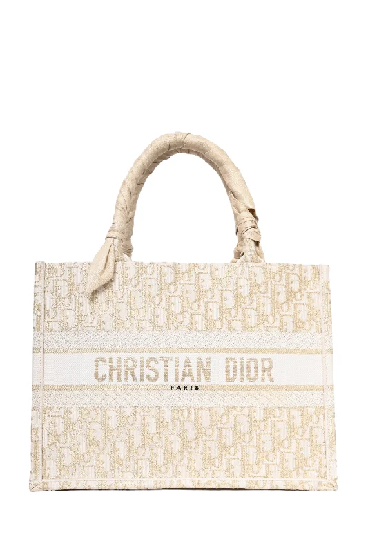 Christian Dior 2023 Gold Monogram Medium Book Tote