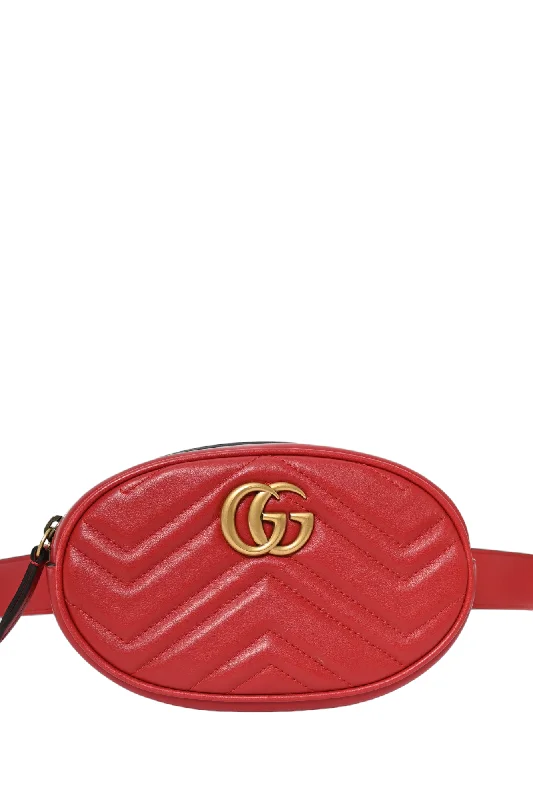 Gucci Red GG Marmont Belt Bag Size 75/30