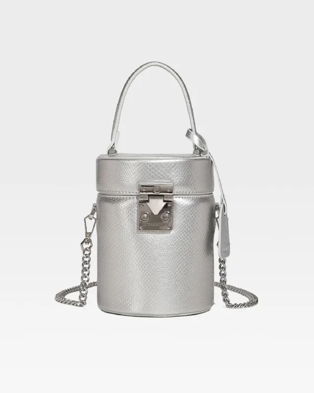 PY Mini Barrel Purse in Silver