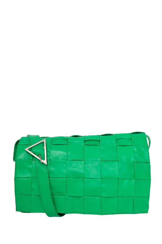 Bottega Veneta Green Maxi Intrecciato Cassette Crossbody Bag