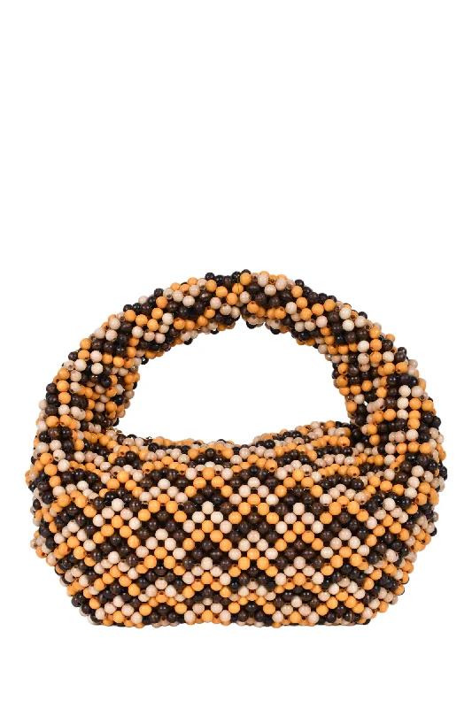 Bottega Veneta Brown/Yellow Beaded Jodie Bag