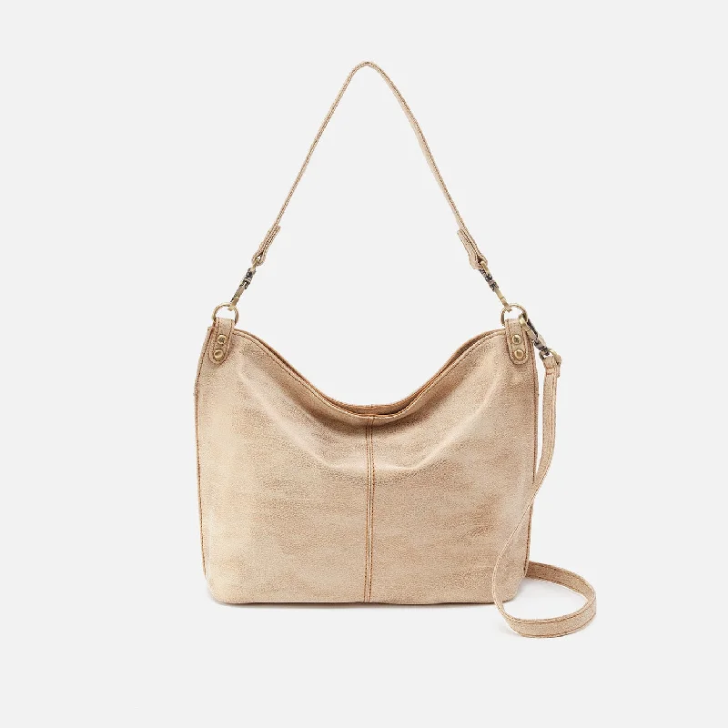 Pier Shoulder Bag in Metallic Leather - Gold Leaf